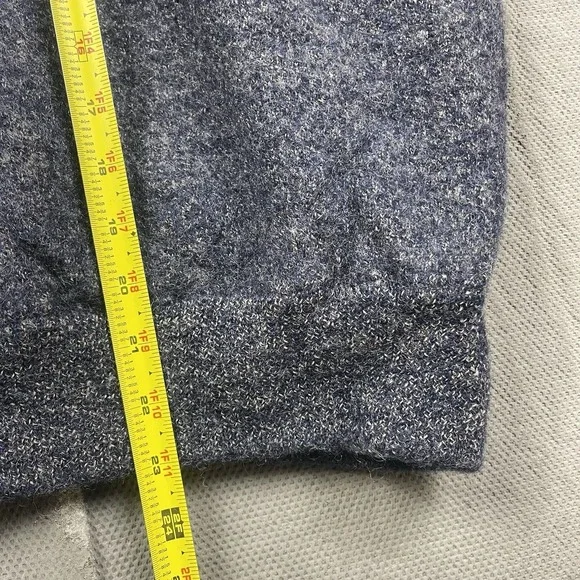 Cabelas Wool Sweater Mens Small* Blue Knit Pullover Henley Lined Elbow Patch - Picture 10 of 12